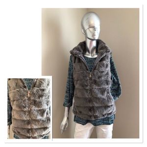 Charcoal Faux Fur Vest